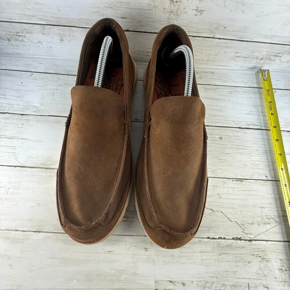 LL Bean Mens Comfort Camp Venetian Loafers Brown Leather Slip On Shoes 11 M